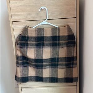 Plaid wool skirt